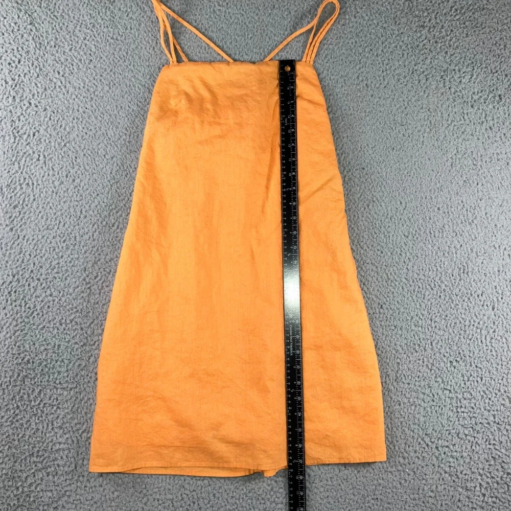 Chic‎ Mini Dress 8 Orange Linen Cotton Lightweight Lined Vibrant Boho Festival